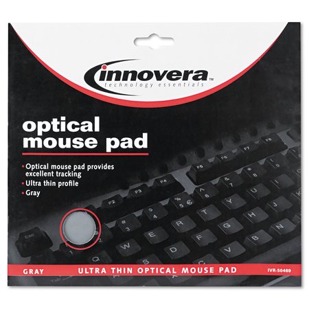 Innovera Ultra Slim Mouse Pad, Nonskid Rubber Base, 8-3/4 x 7, Gray IVR50469